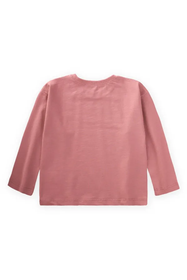 Seasonal T-Shirt with Label Detail, 2-10 Years Old, Pink