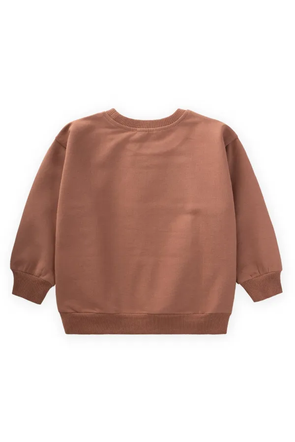 Police Baskılı Sweatshirt 1-7 Yaş Açık Kahve