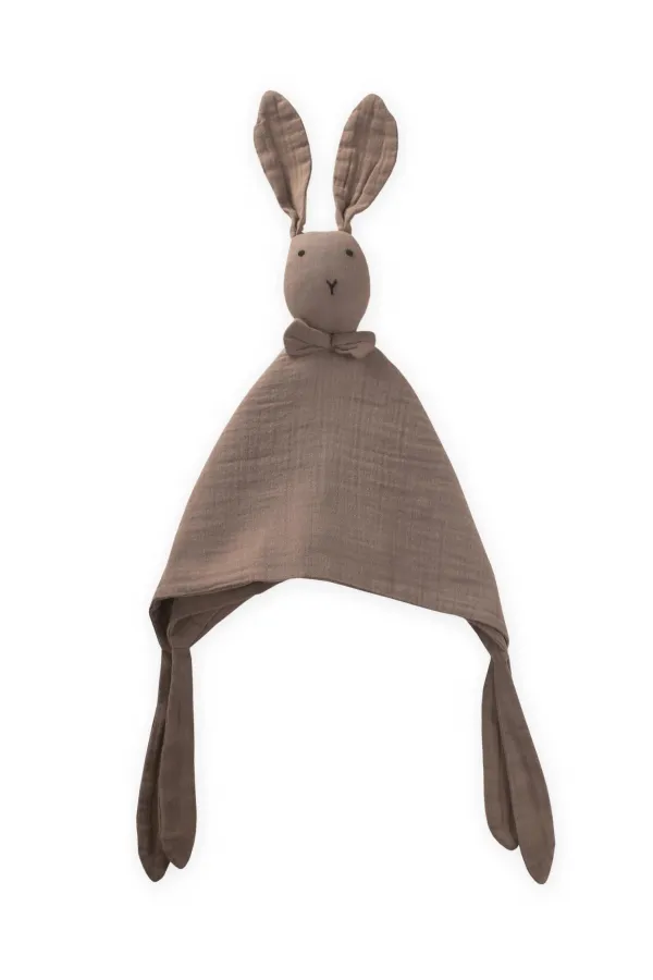 Compagnon de couchage en mousseline de lapin (lavé) 40 x 40 cm, couleur terre