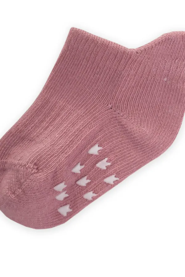 ABS Printed Baby Bootie Socks for 0-4 Years Old Dusty Rose
