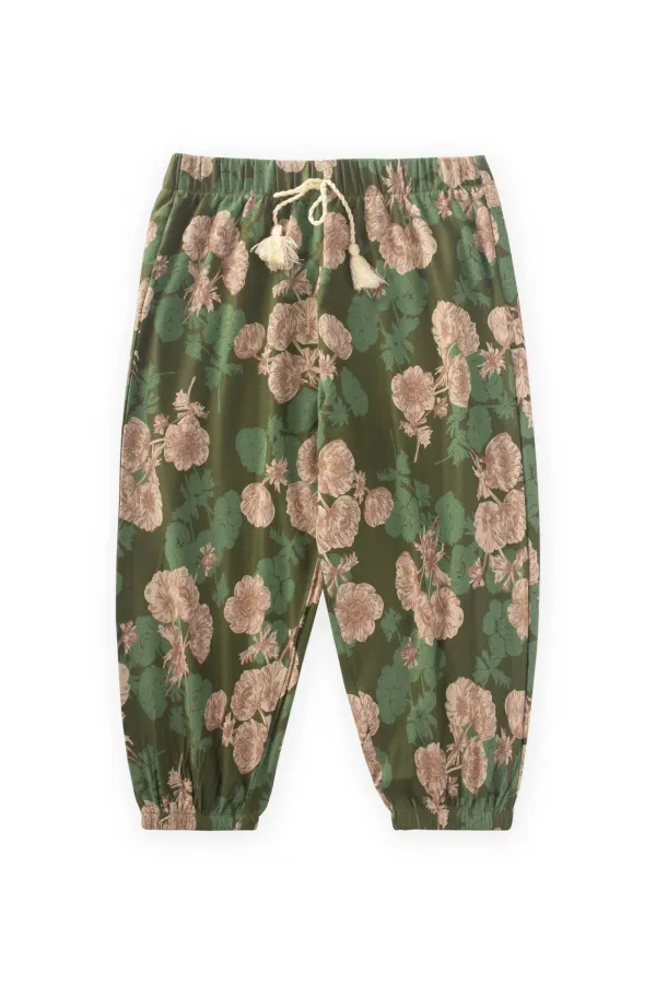 Patterned Ankle-Length Harem Pants, Ages 3-9, Green