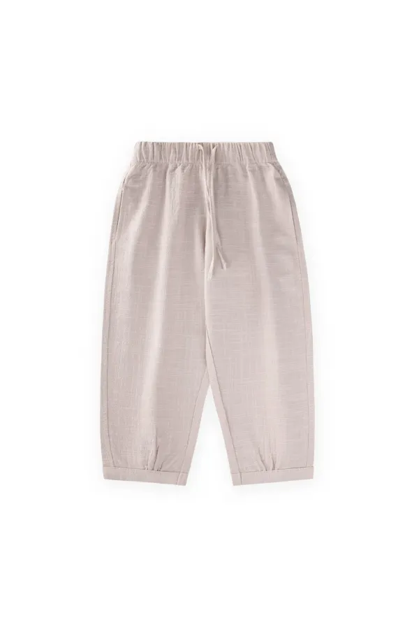 Keten Boyfriend Pantolon 2-10 Yaş Bej Keten Boyfriend Pantolon 2-10 Yaş Bej