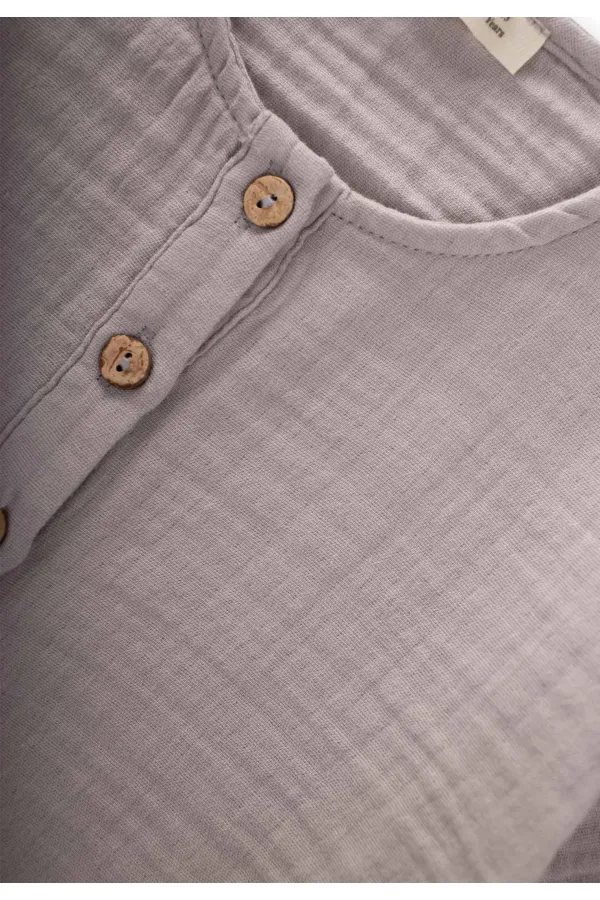 Müslin Kısa Kol Şortlu Takım 2-7 Yaş Gri