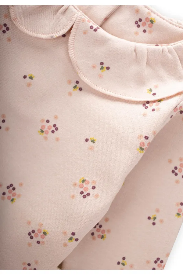 Baby Collar Bodysuit 0-2 Years Old Powder Pink