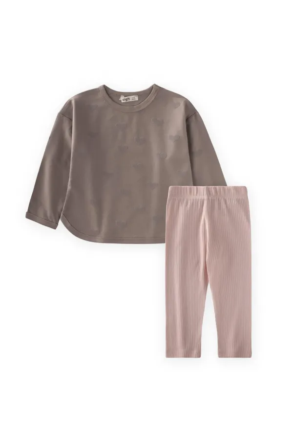 Long Sleeve T-Shirt Set 1-7 Years Mink