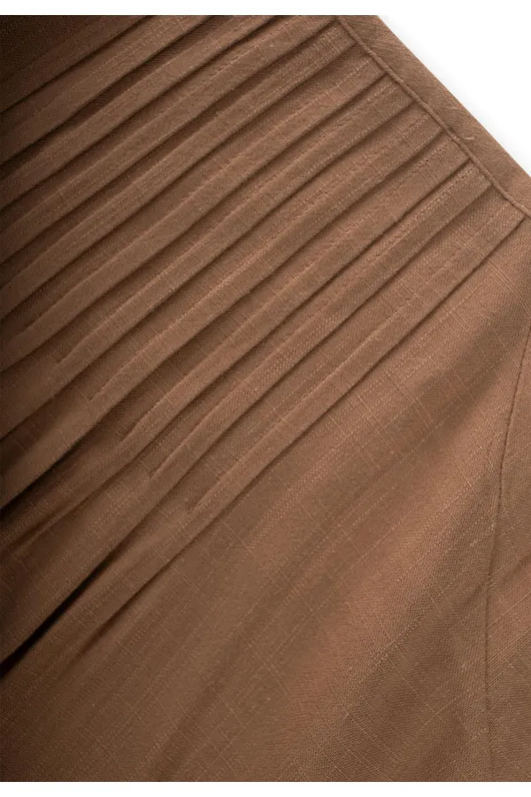 Robe en lin côtelé 2-7 ans Caramel