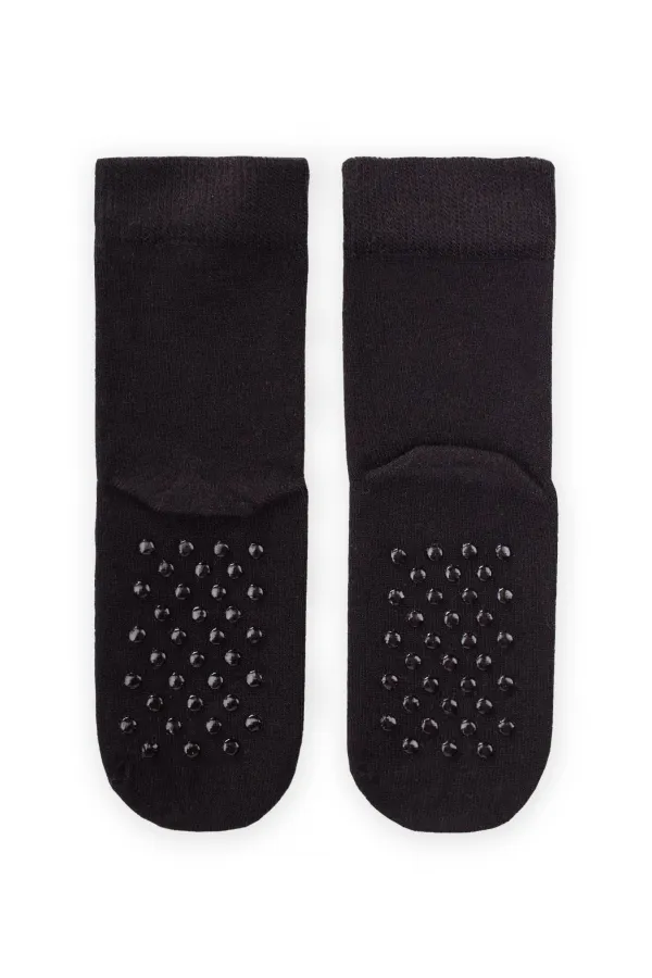 Tabanı ABS li Bambu Çocuk Çorabı Siyah