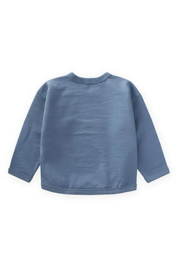 Traktör Nakışlı Sweatshirt 0-4 Yaş İndigo Mavi