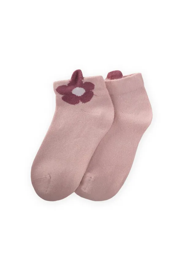 Three Dimensional Children's Bootie Socks 5-12 Years Old Powder