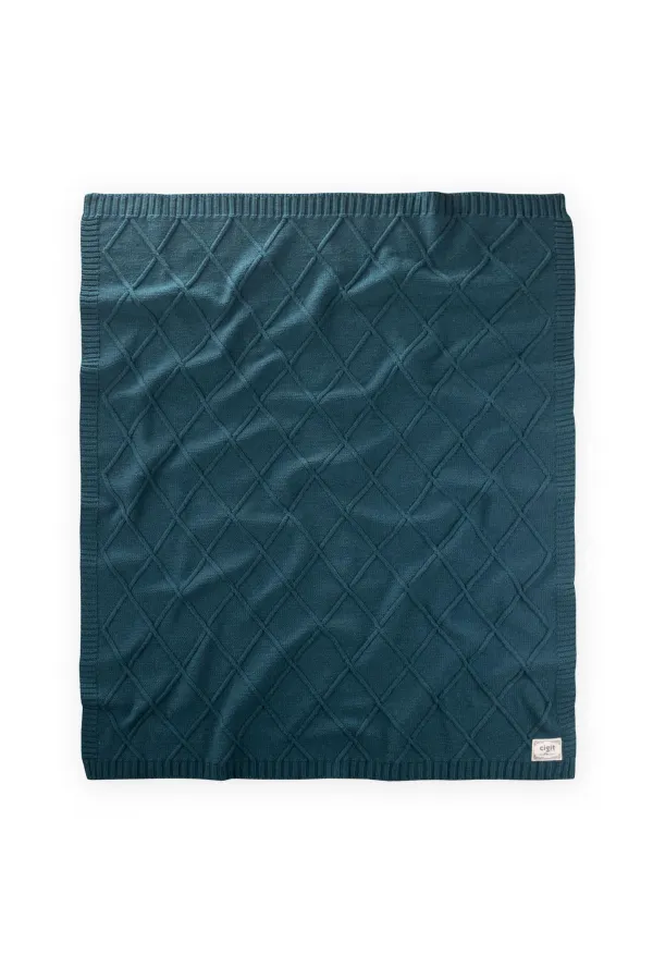 Couverture tricotée 80x100cm Huile