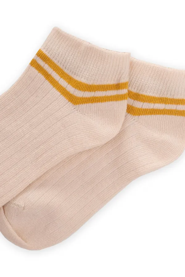 Bottines pour enfants à rayures à la cheville, 5-12 ans, jaune moutarde