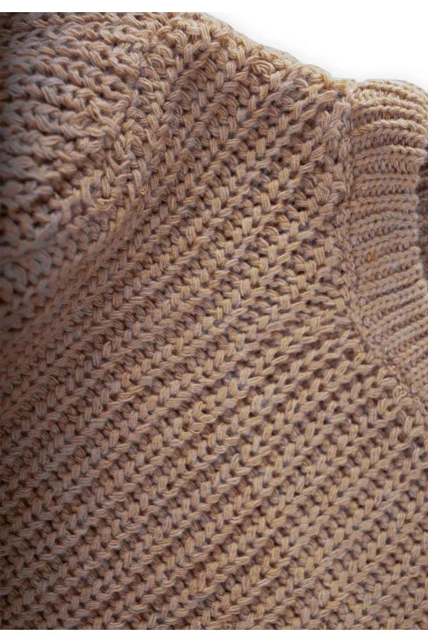 Bisiklet Yaka Selanik Triko Kazak 2-8 Yaş Vizon