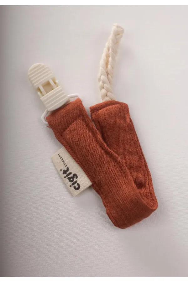 Bebek Pamuk Emzik Tutmacı 23 cm Rust