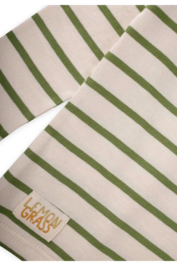 T-shirt rayé saisonnier 1-10 ans Vert pétrole