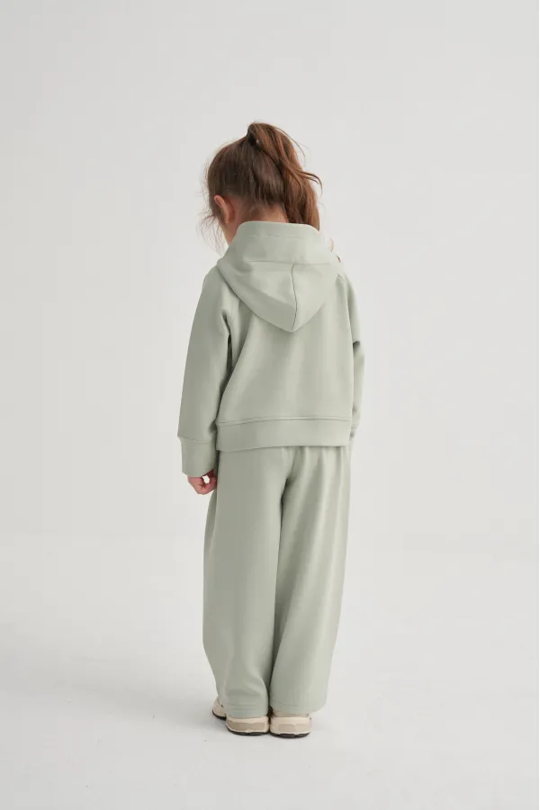 Modal Bol Paça Takım 2-7 Yaş Mint Yeşili