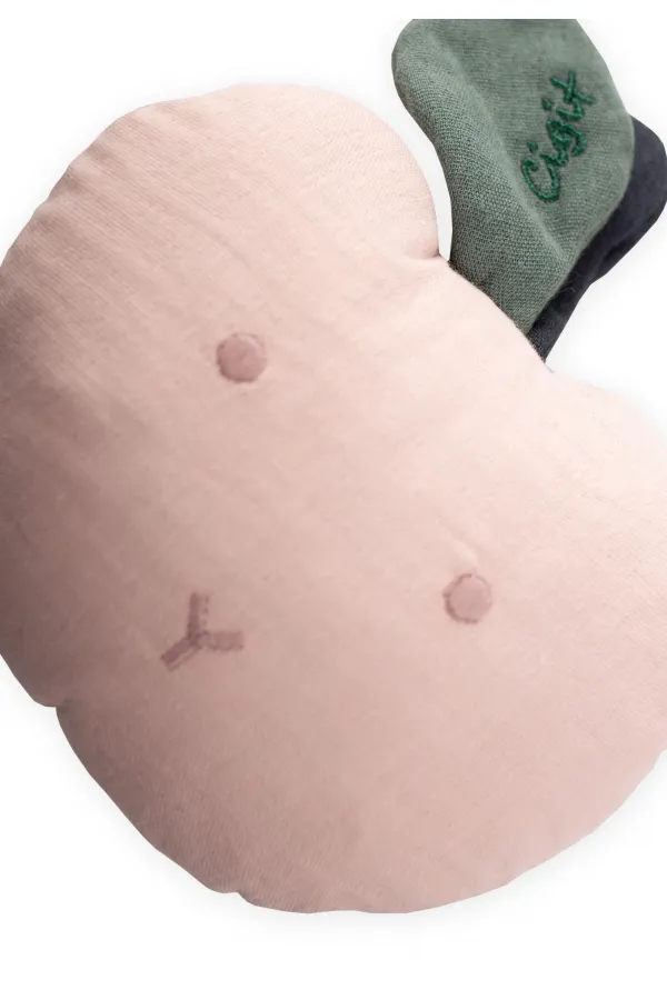 Müslin Çıngıraklı Elma Oyuncak Pudra Pembe