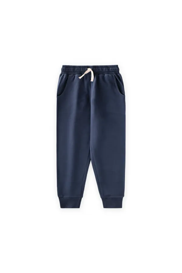 Tracksuit bottoms with pockets, ages 5-12, Navy Blue