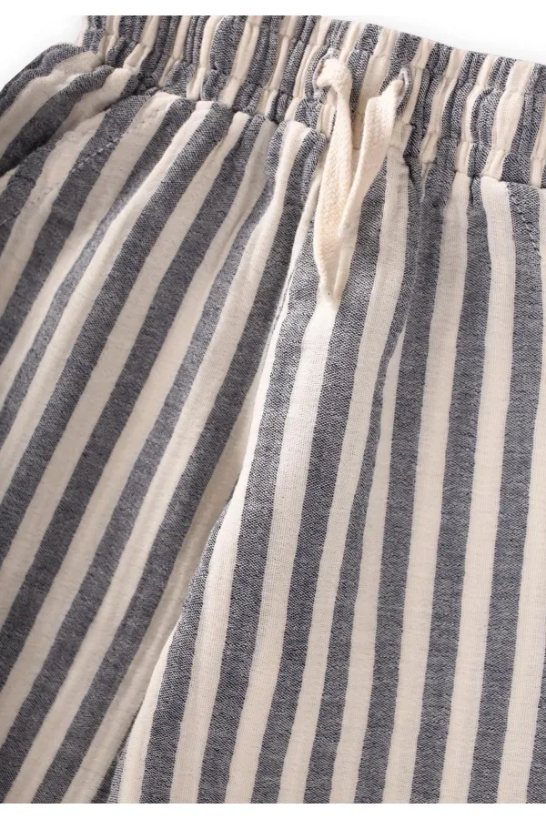 Pantalon en mousseline pour enfants de 1 à 10 ans, rayé marine Pantalon en mousseline pour enfants de 1 à 10 ans, rayé marine