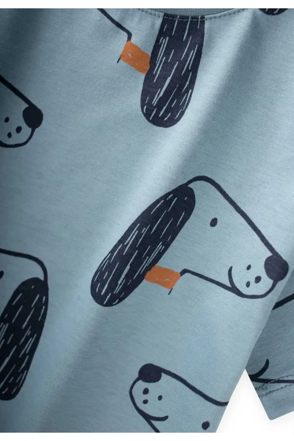 Desenli Kapri Takım 1-8 Yaş Mavi