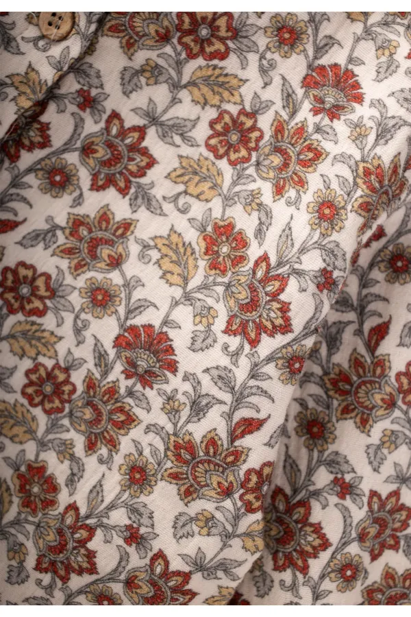 Patterned Shirt Set 4-12 Years Ecru