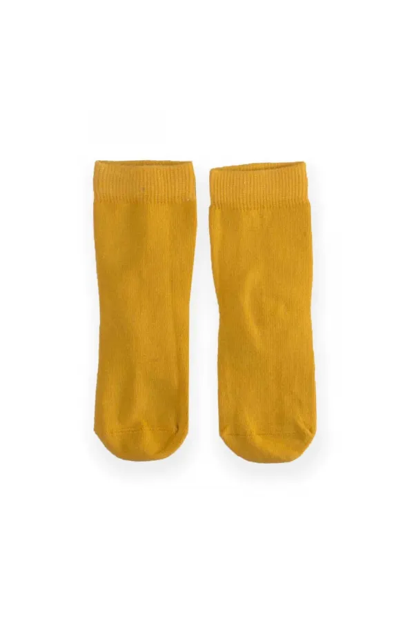 Chaussettes pour enfants de 2 à 9 ans, jaune moutarde