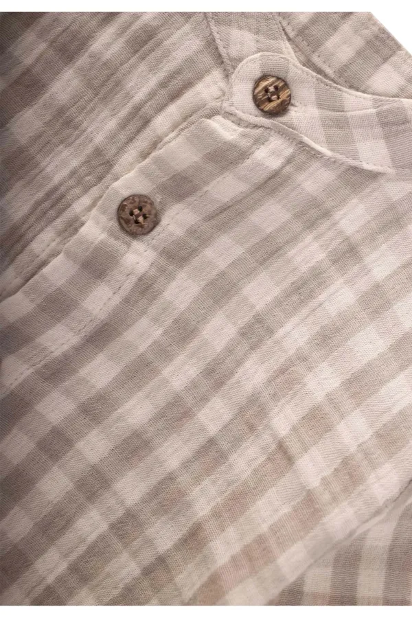 Müslin Gömlek Takım 1-8 Yaş Vizon