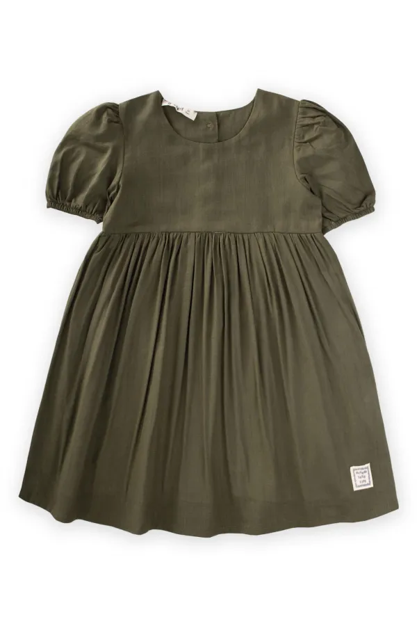 Robe à flammes kaki vert pour enfants de 2 à 7 ans