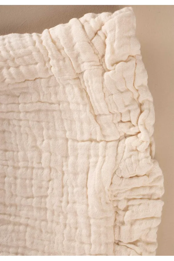 Chapeau bébé musulman à volants et à nouer, 0-2 ans, couleur sable