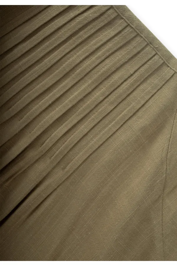 Robe en lin côtelé kaki vert pour enfants de 2 à 7 ans