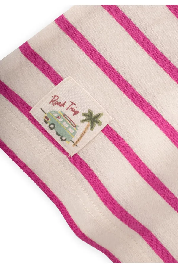 Striped Shorts Set 1-7 Years Fuchsia