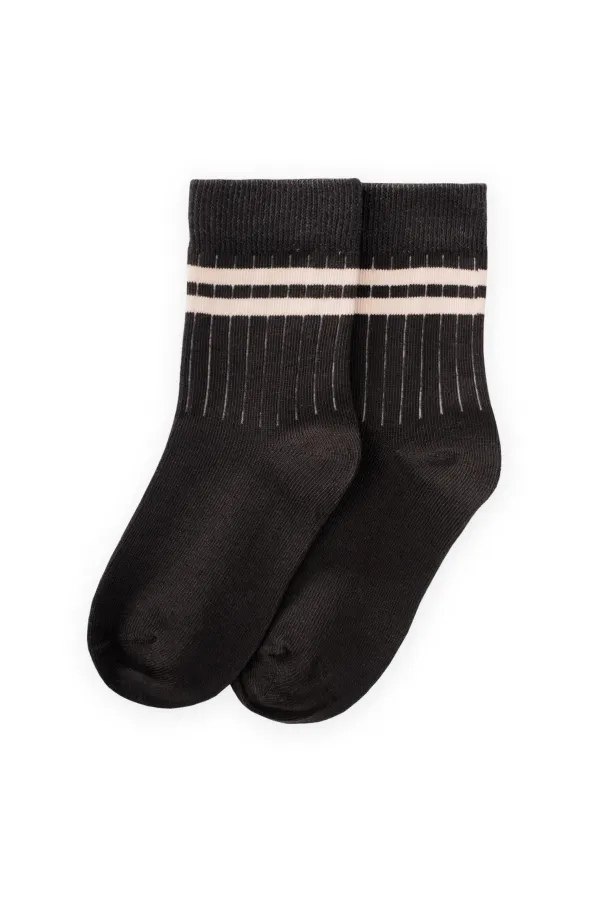 Raw Striped Socket 3-8 Years Black