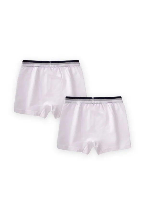 İkili Boxer 2-9 Yaş Beyaz
