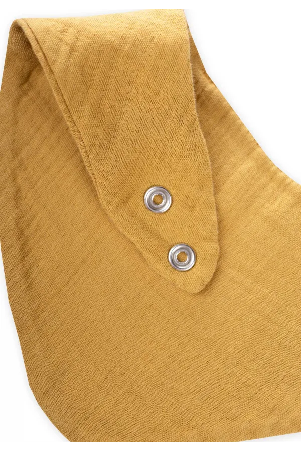 Üçgen Arkadan bağlamalı Müslin Mama Önlüğü Hardal Sarı