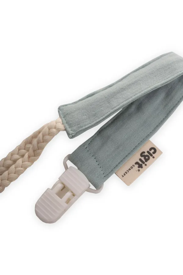 Baby Cotton Pacifier Holder 23 cm Mint Green