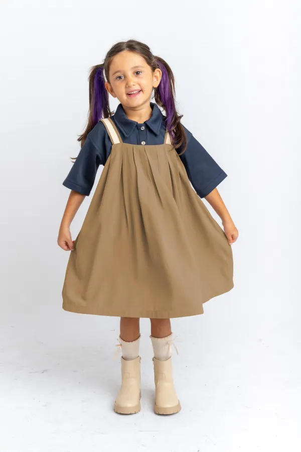 Gilet plissé en Tencel 2-7 ans couleur camel