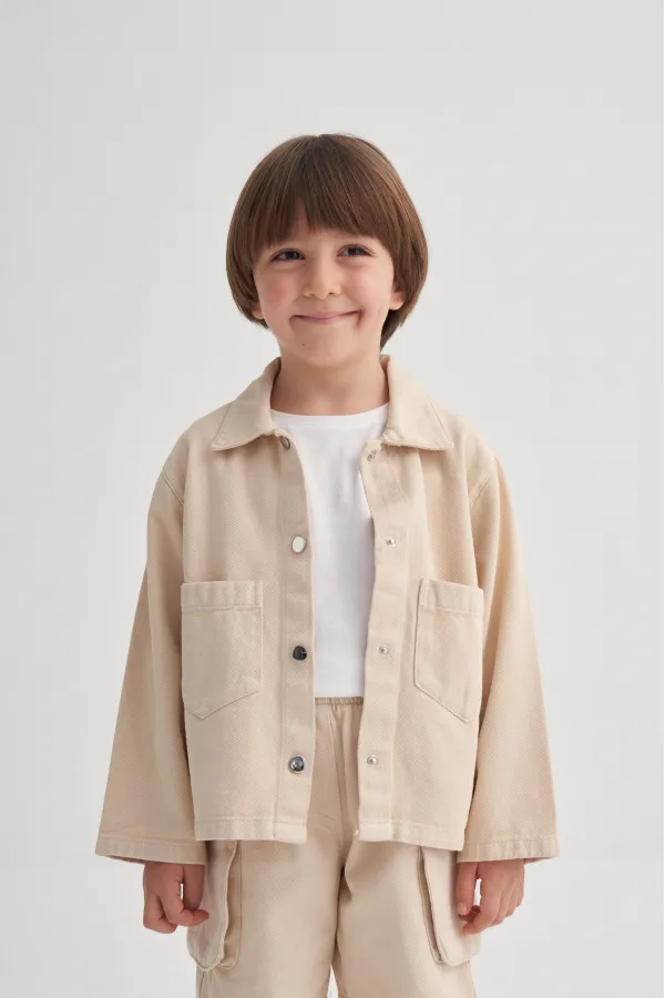 Gabardin Ceket 2-7 Yaş Bej