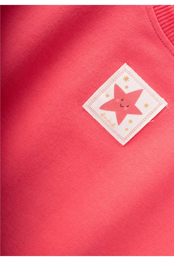 Ensemble sweat-shirt à étiquette détaillée pour enfants de 1 à 7 ans, couleur corail