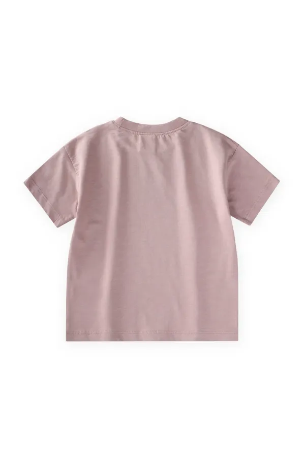 Slogan Baskılı T-Shirt 2-10 Yaş Leylak