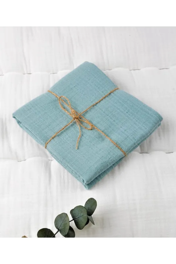 Tissu mousseline 50x50 cm vert menthe