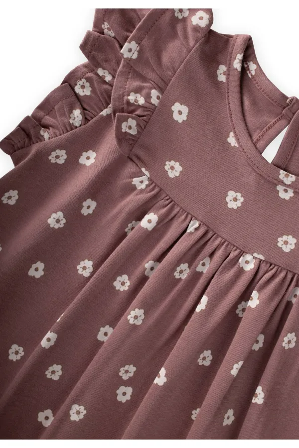 Robe à volants à motifs, 1 à 8 ans, couleur cuivre