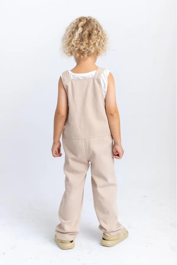 Salopette en gabardine beige 2-7 ans