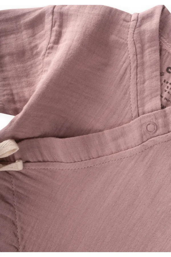 Grenouillère bébé en mousseline biologique à enfiler, 0-9 mois, couleur cuivre