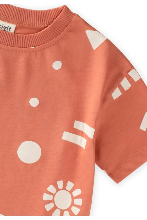 Patterned Capri T-Shirt Set, Ages 2-12, Orange