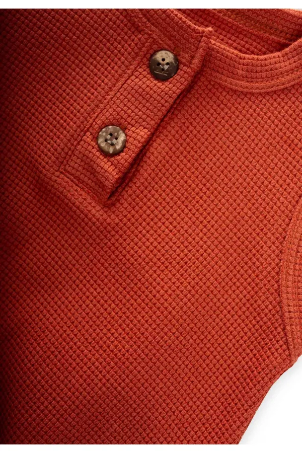 Waffle Patlı Zıbın 0-3 Yaş Kiremit