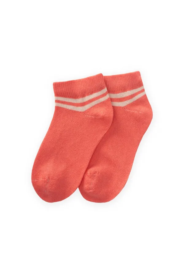 Ham Çizgili Çocuk Patik Çorabı 5-12 Yaş Yavruağzı
