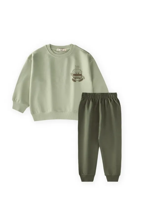 Ensemble chino imprimé Babyc 2-7 ans vert