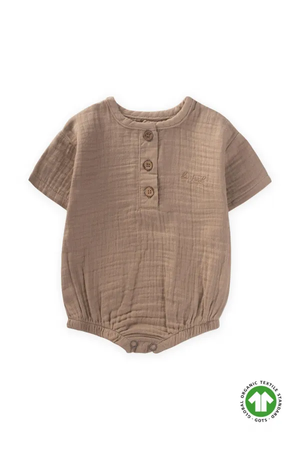 Organik Müslin Zıbın 0-3 Yaş Vizon