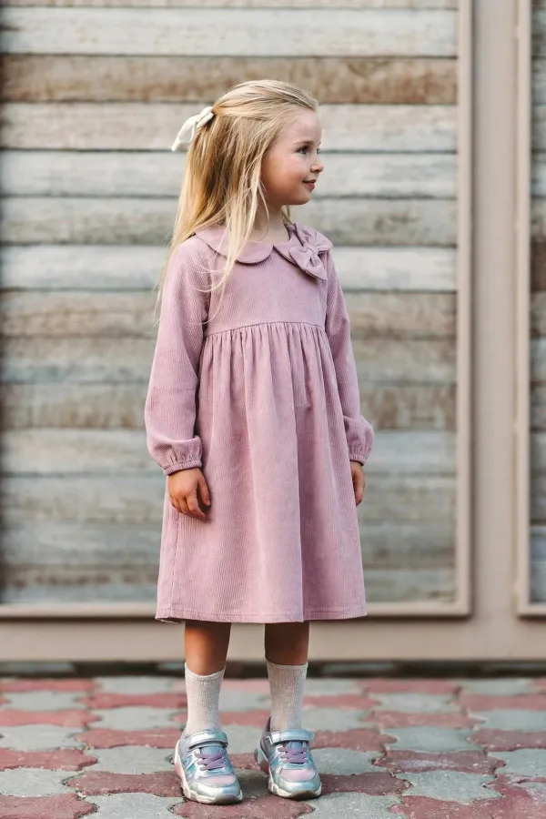 Robe en velours lilas 1-8 ans
