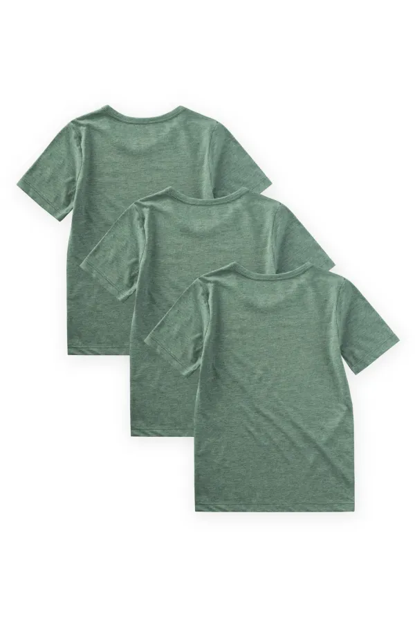 Boys' Short-Sleeved Triple Tank Top, Ages 2-9, Green