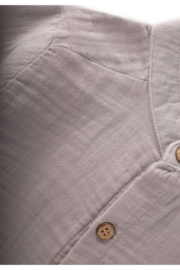 Müslin Gömlek 2-10 Yaş Gri